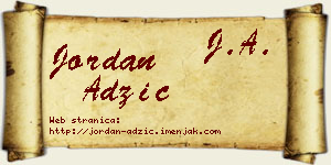 Jordan Adžić vizit kartica